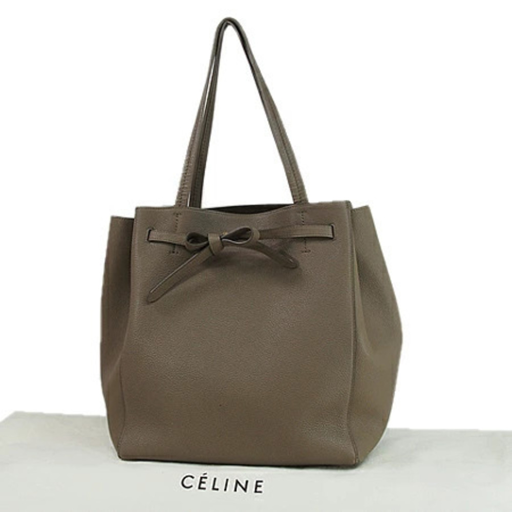 Celine Cabas Phantom Tote Shoulder Bag Leather Brown